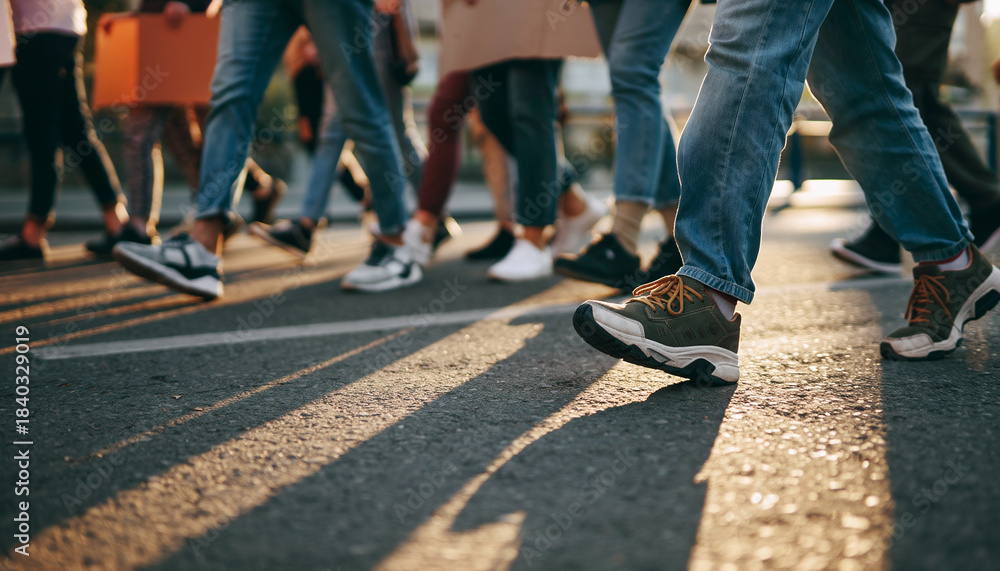 A group walking together in the community